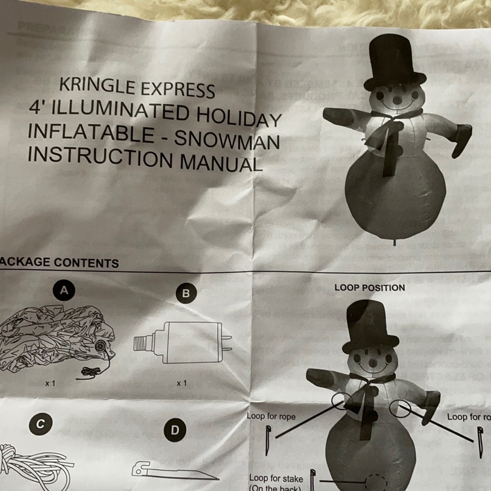 Kringle Express 4’ Snowman Inflatable
